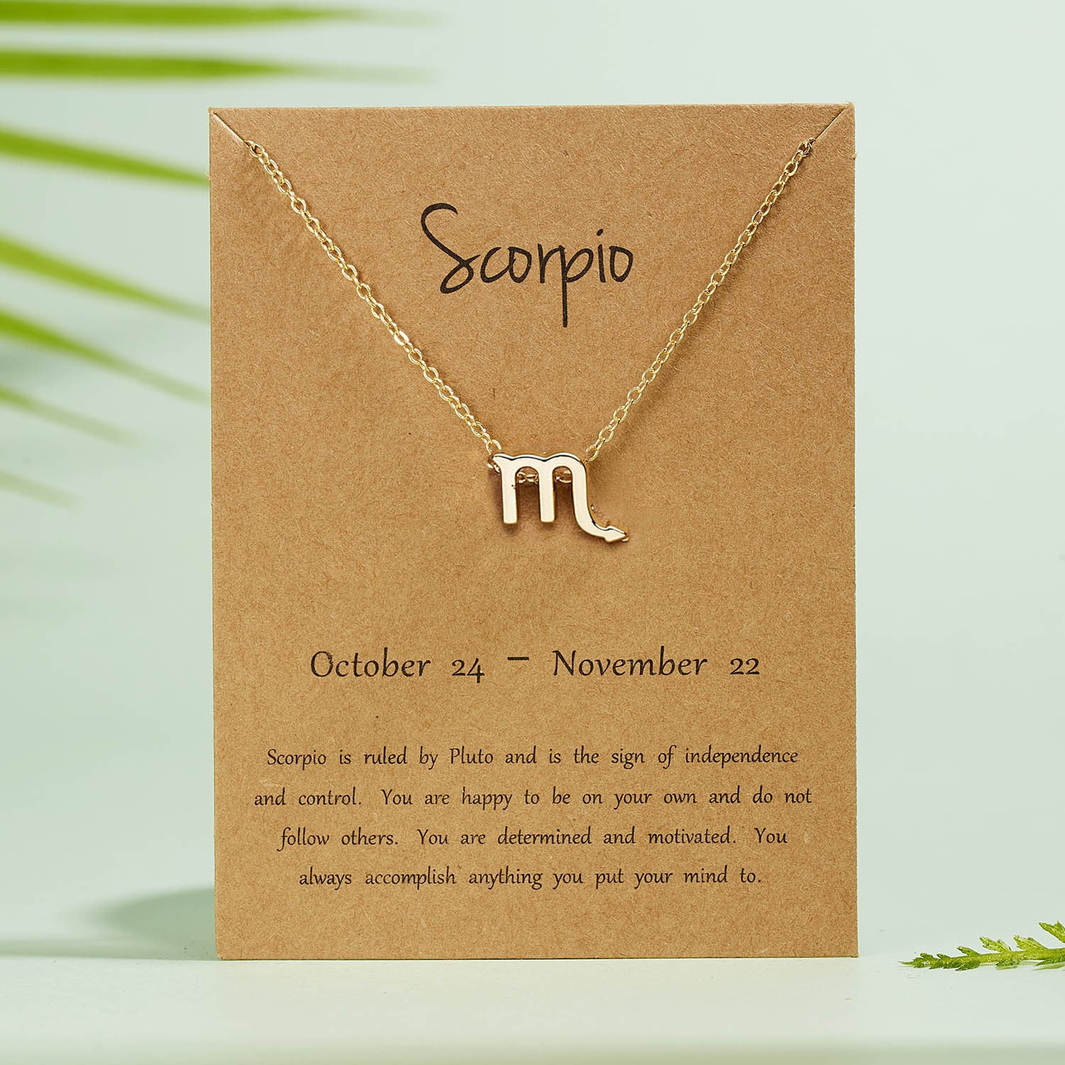 The 12 zodiac signs water diamond paper card necklace is a versatile collarbone chain