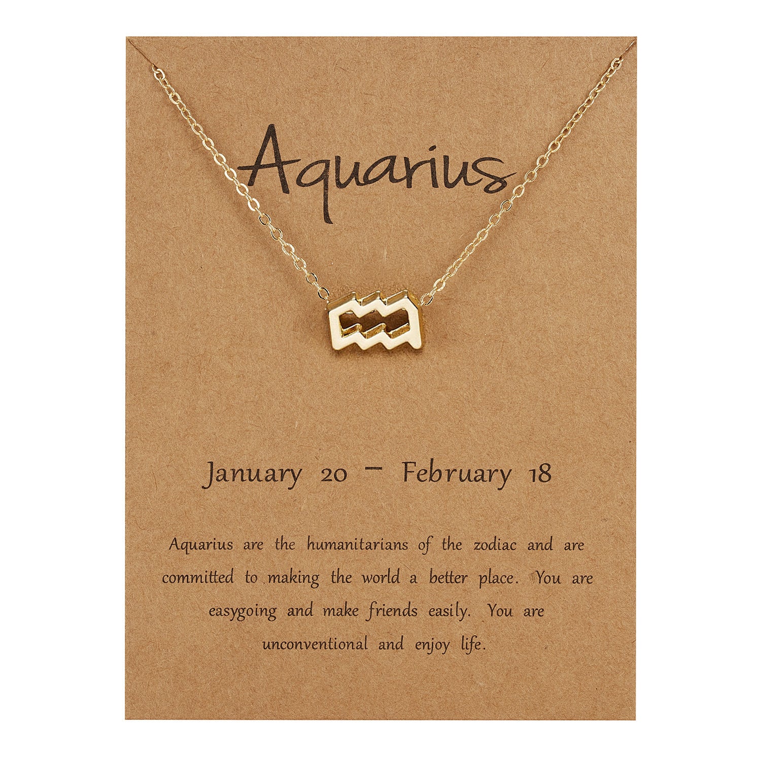 The 12 zodiac signs water diamond paper card necklace is a versatile collarbone chain
