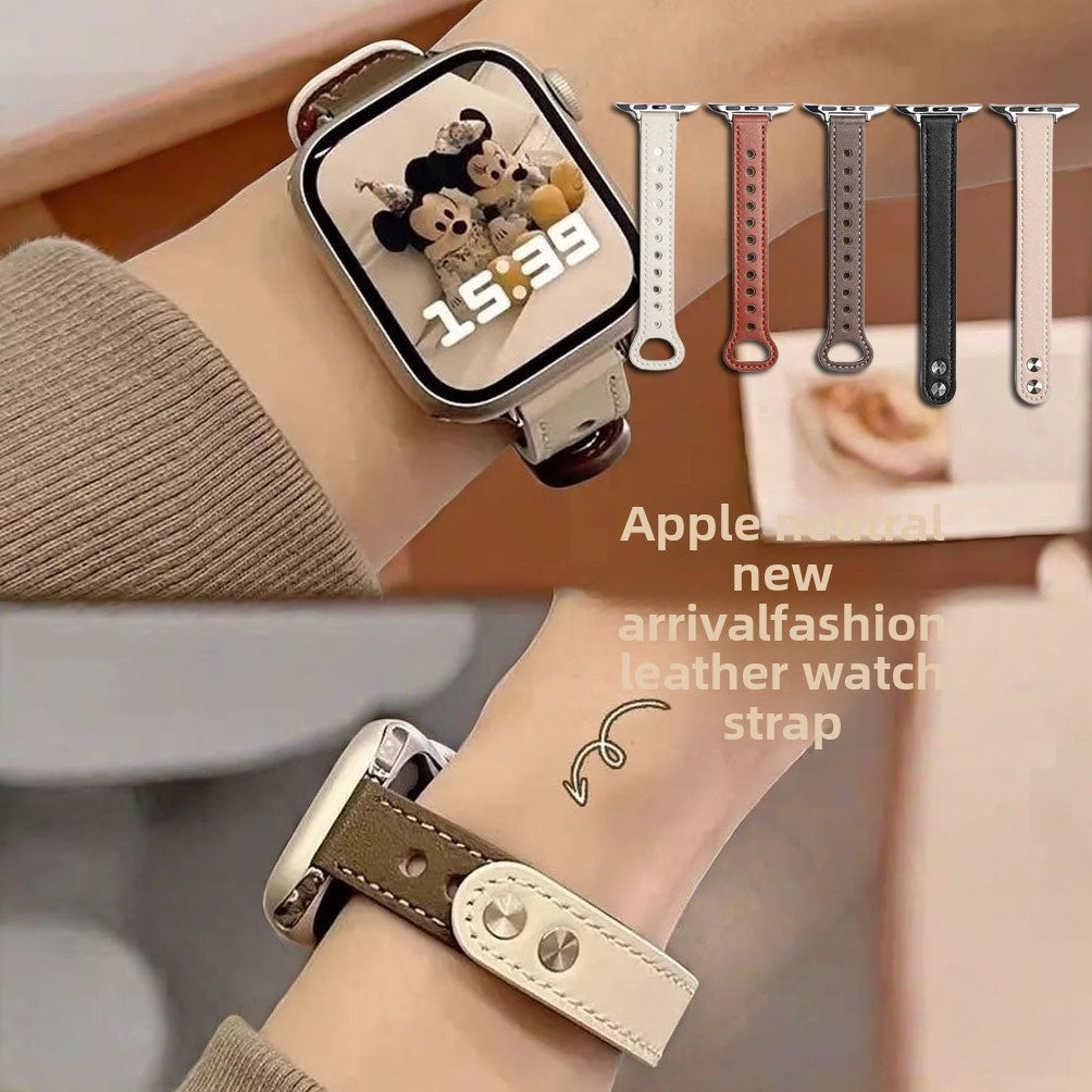The Apple Watch features a slim double-pin strap