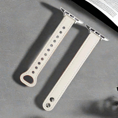 The Apple Watch features a slim double-pin strap