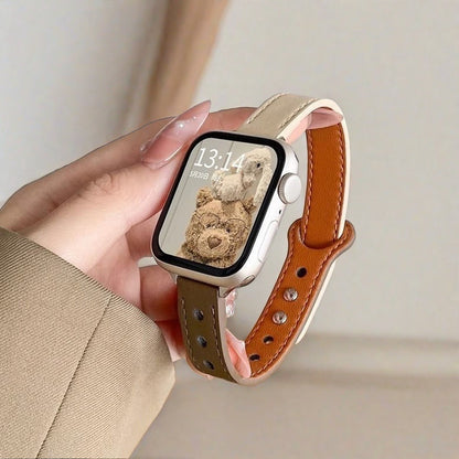 The Apple Watch features a slim double-pin strap