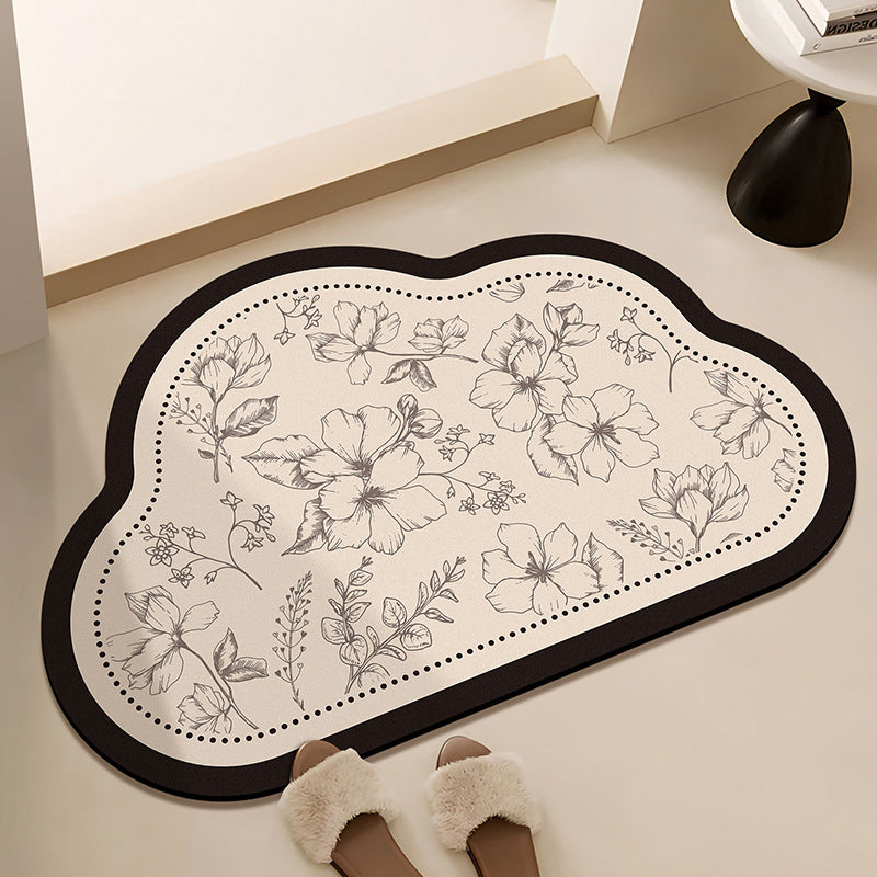 The bathroom floor mat is anti-slip for the toilet