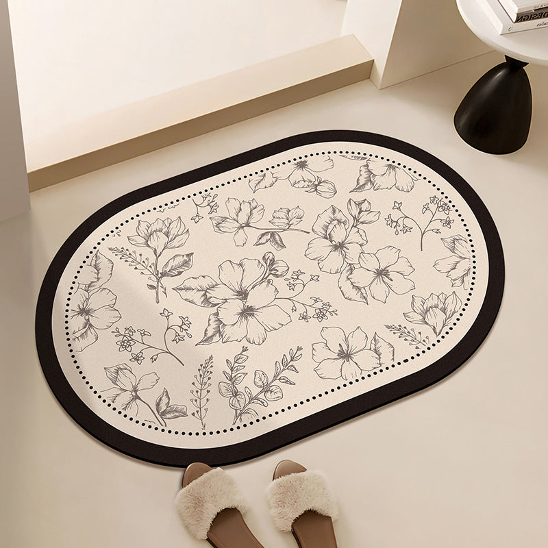 The bathroom floor mat is anti-slip for the toilet