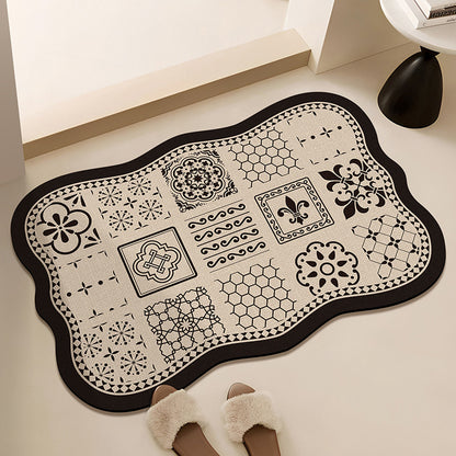 The bathroom floor mat is anti-slip for the toilet