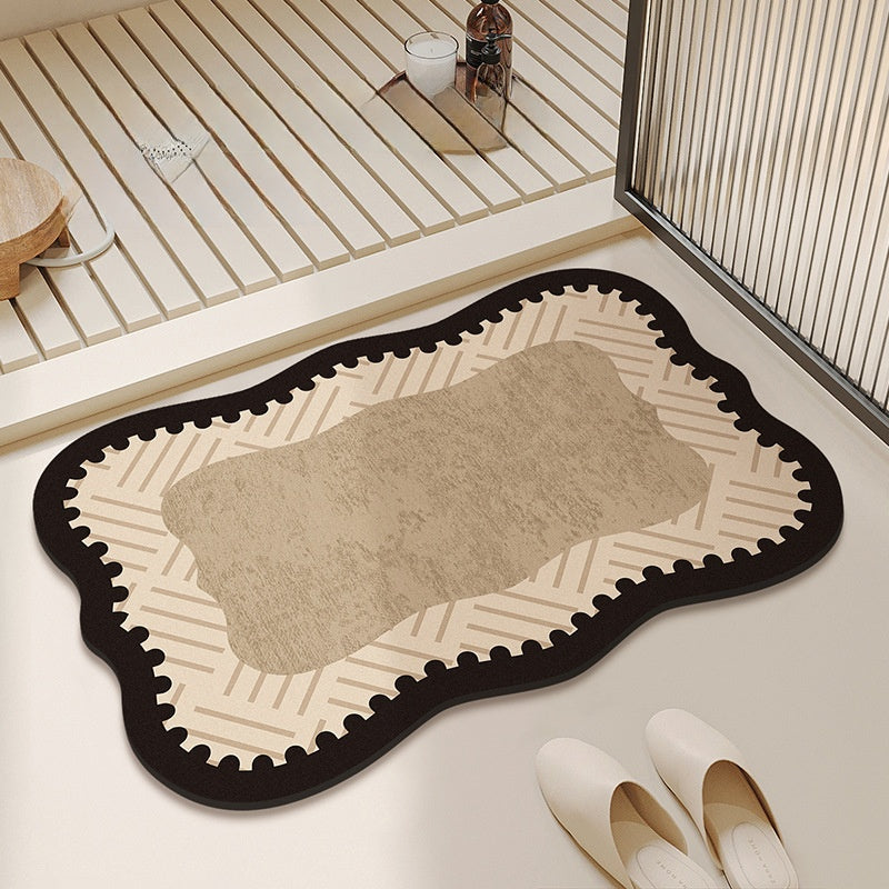 The bathroom floor mat is anti-slip for the toilet