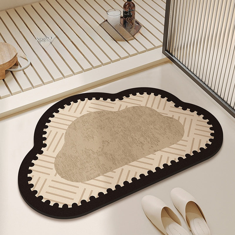 The bathroom floor mat is anti-slip for the toilet