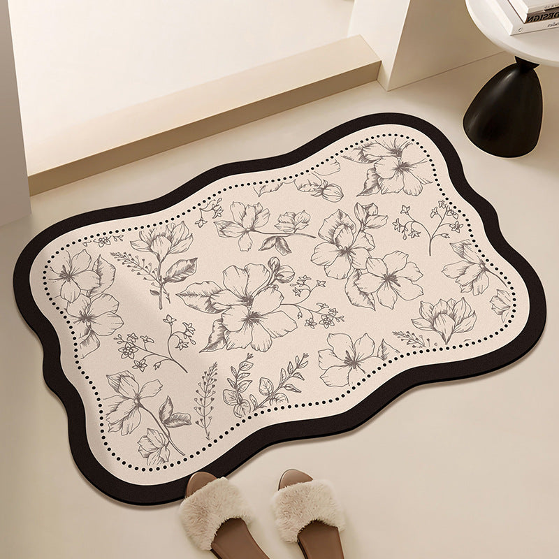 The bathroom floor mat is anti-slip for the toilet