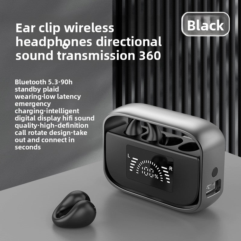The Bluetooth headphones are of the ear clip type