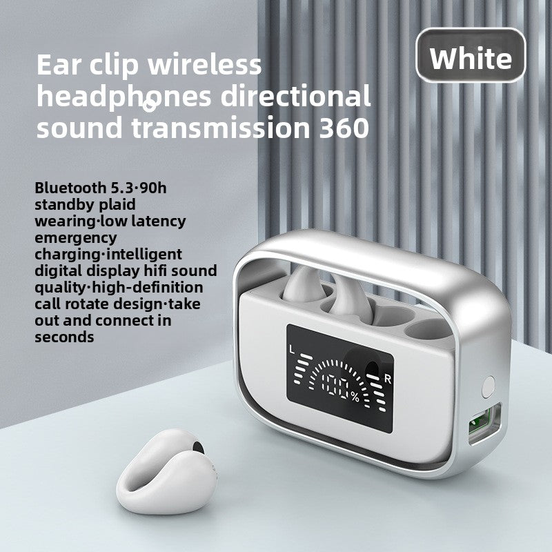The Bluetooth headphones are of the ear clip type