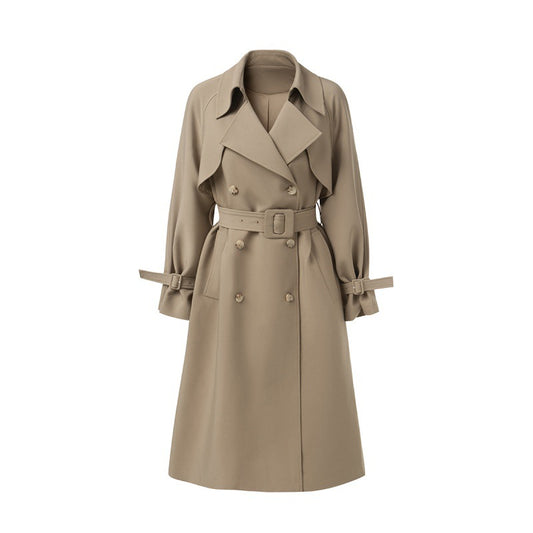 The British overcame the khaki trench coat girl