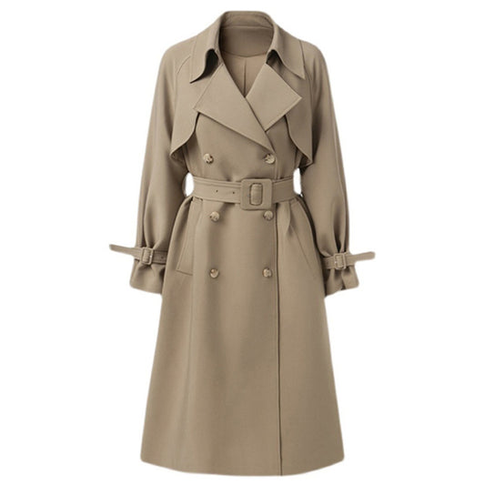 The British overcame the khaki trench coat girl