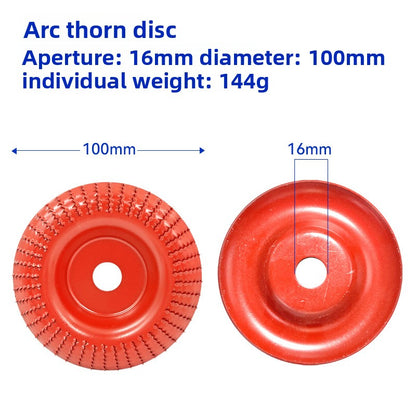 The carpenter grinds and shapes the piercing plate