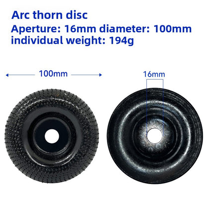 The carpenter grinds and shapes the piercing plate