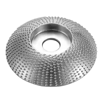 The carpenter grinds and shapes the piercing plate