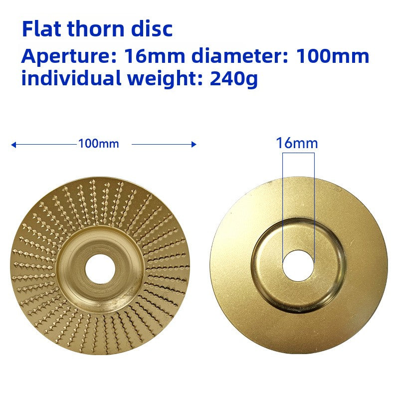 The carpenter grinds and shapes the piercing plate