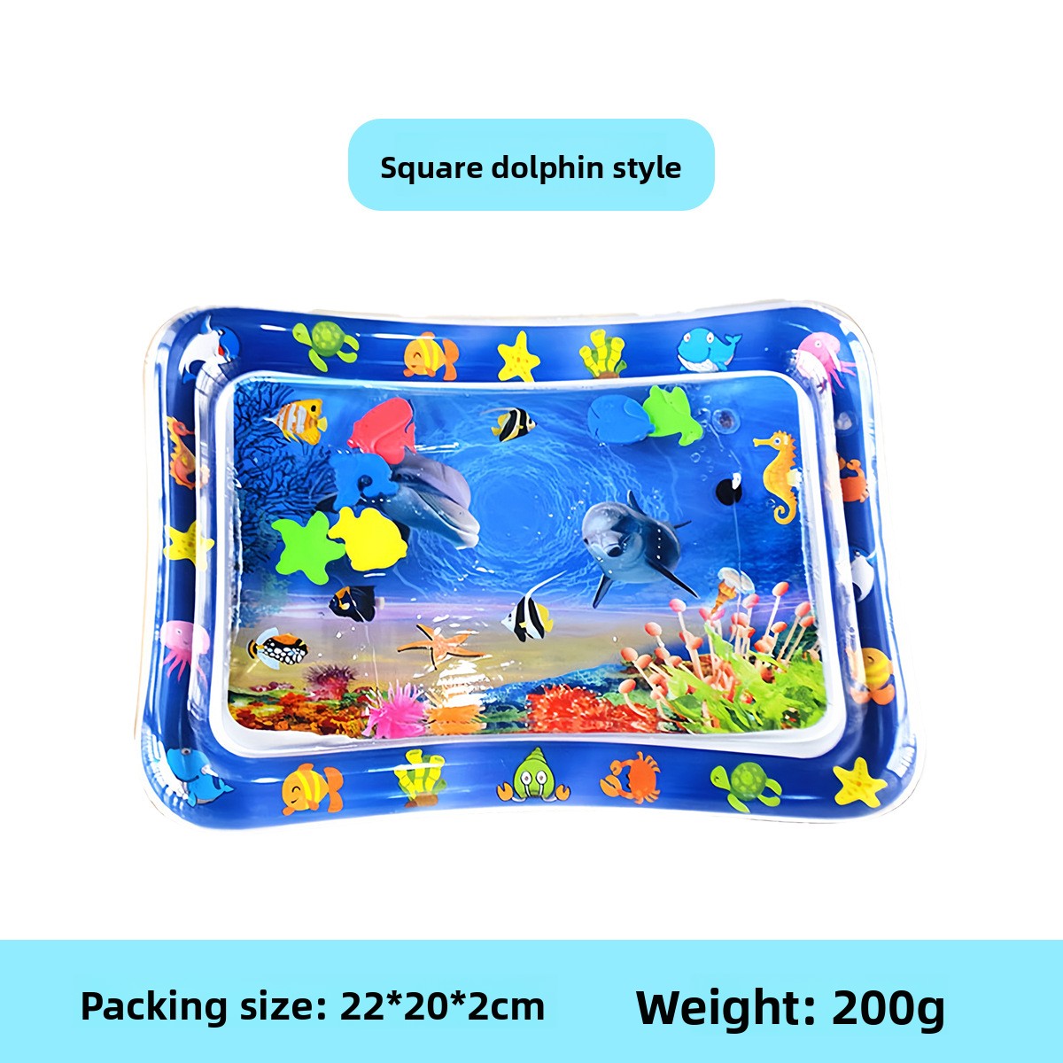The child gently taps the water mat