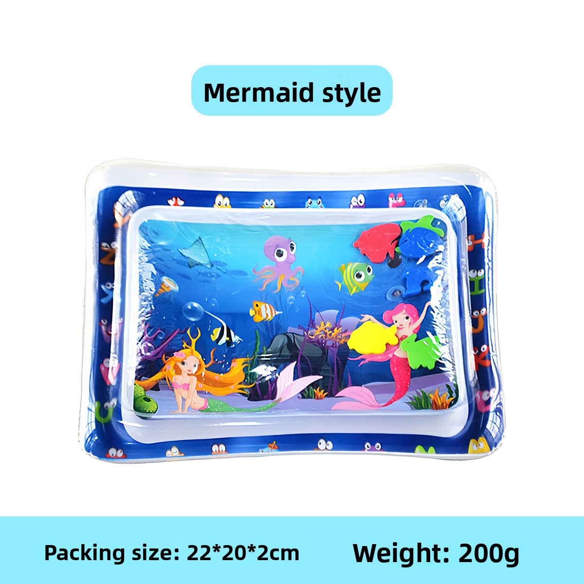 The child gently taps the water mat