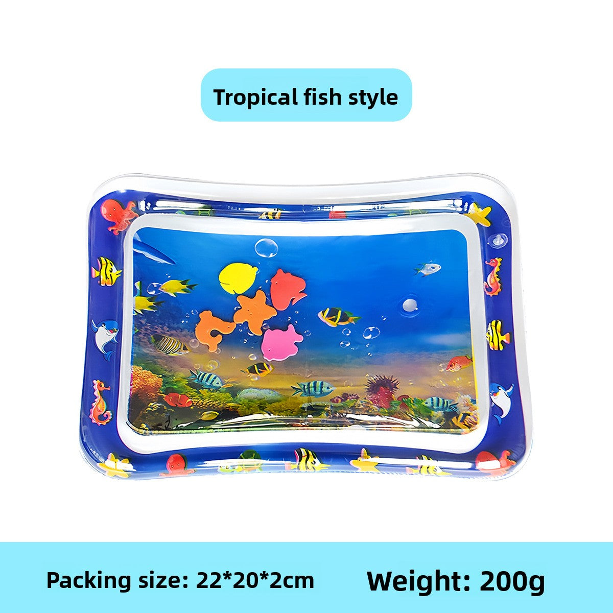 The child gently taps the water mat