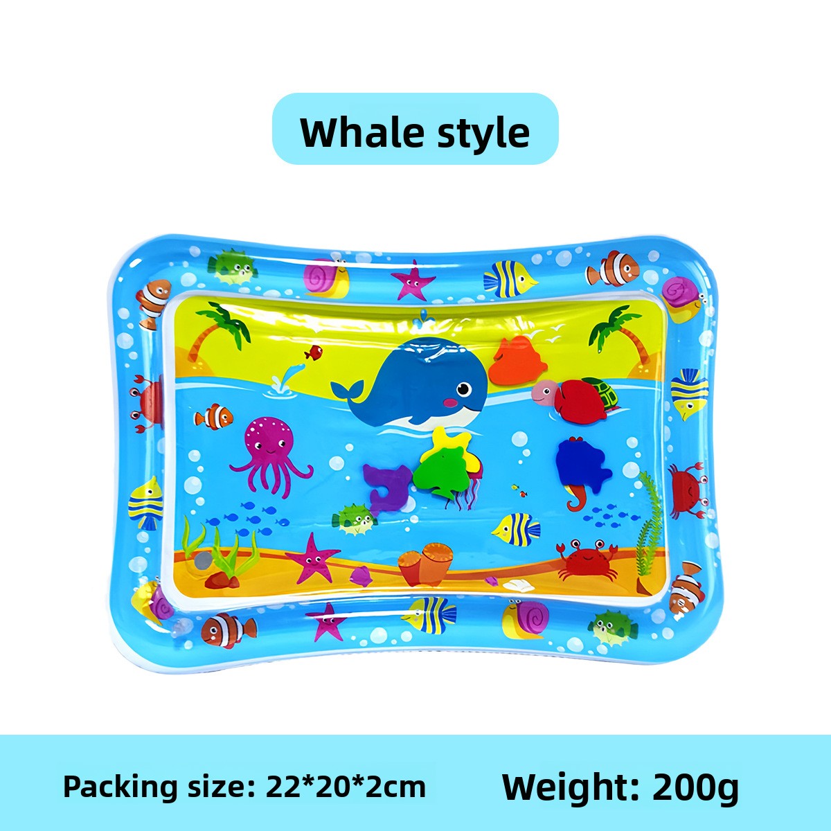 The child gently taps the water mat