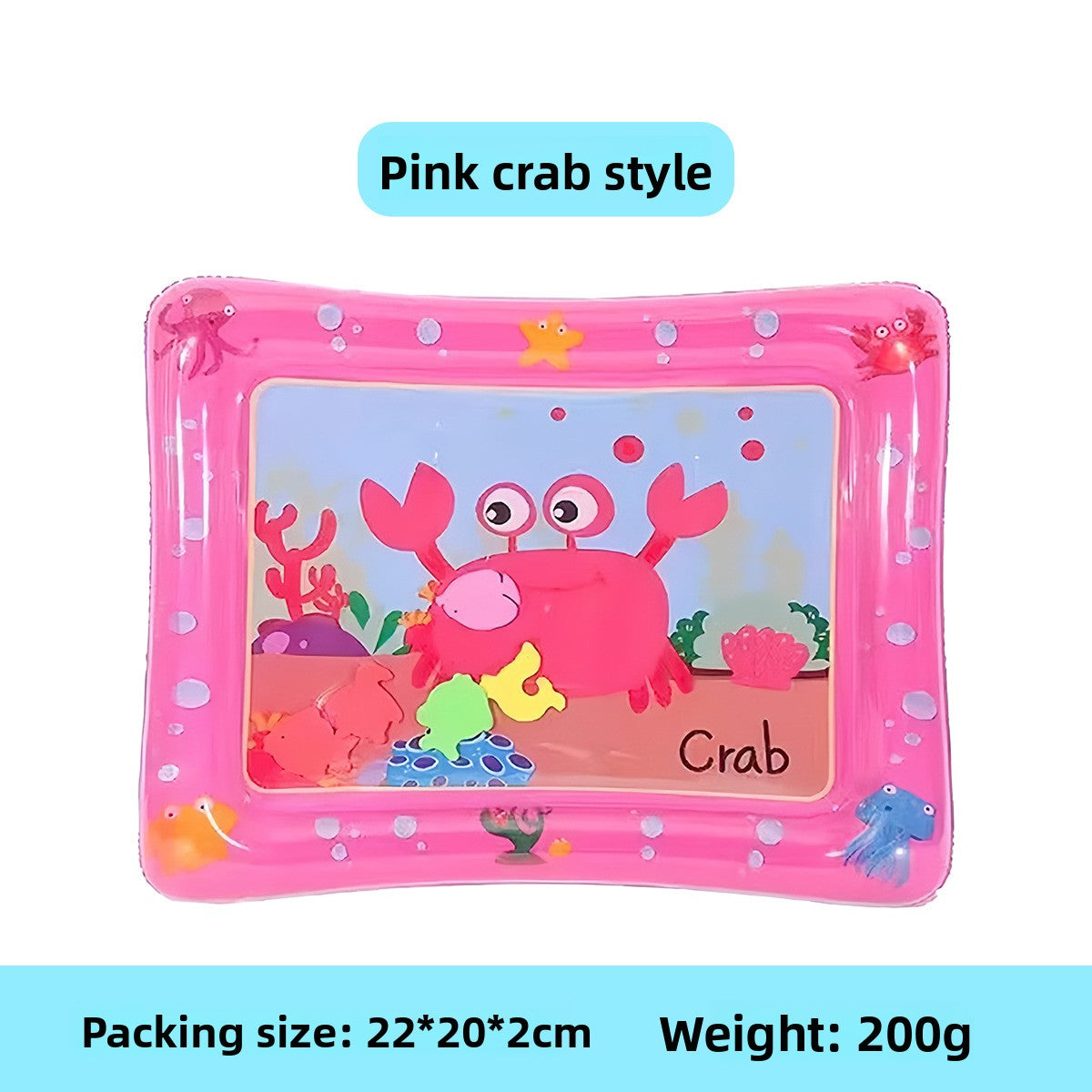 The child gently taps the water mat