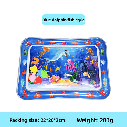 The child gently taps the water mat