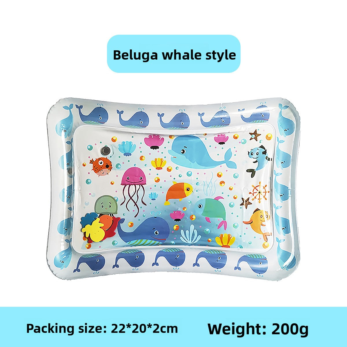 The child gently taps the water mat