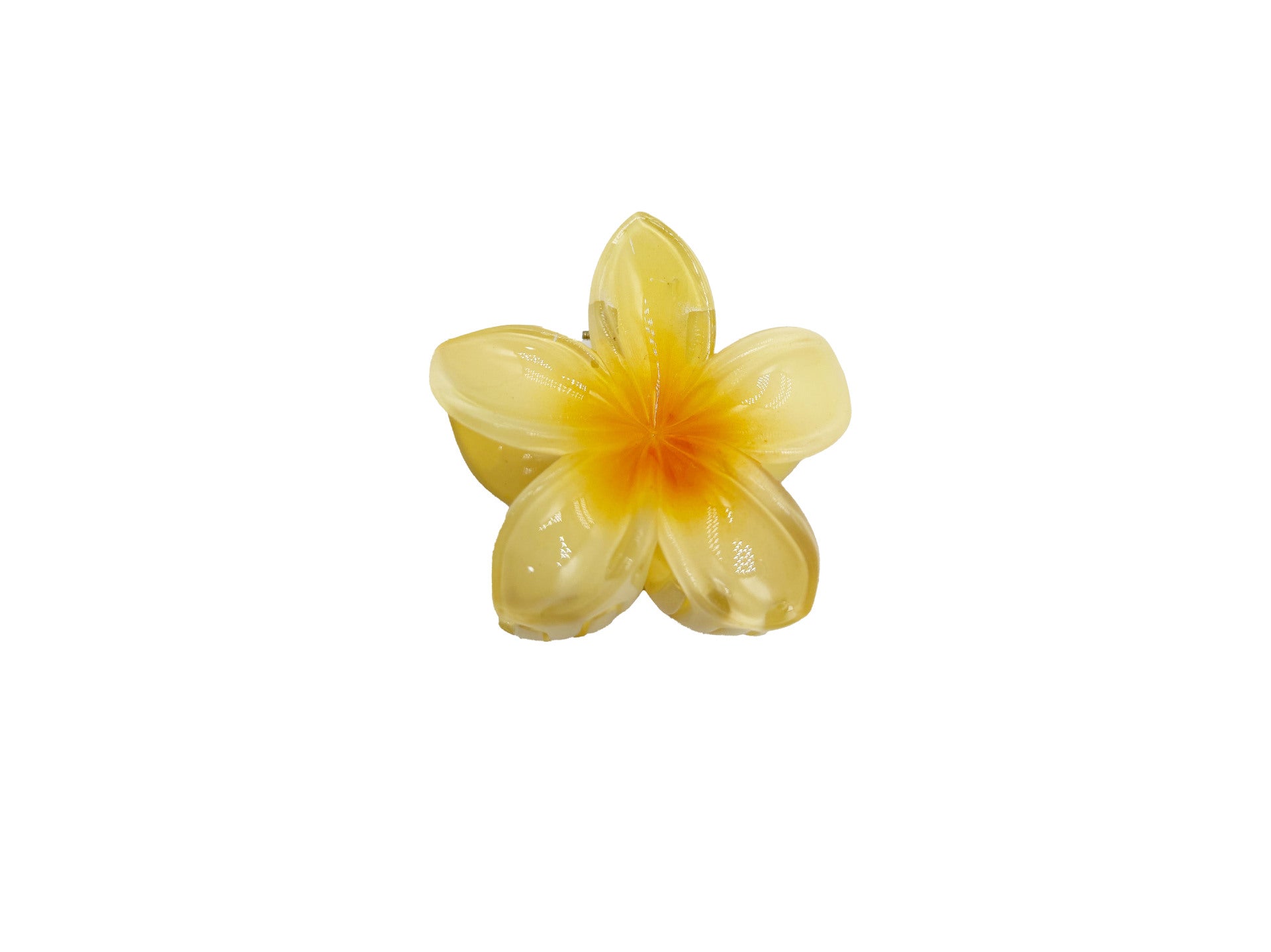 The colorful frangipani hairpin exudes a sense of sophistication
