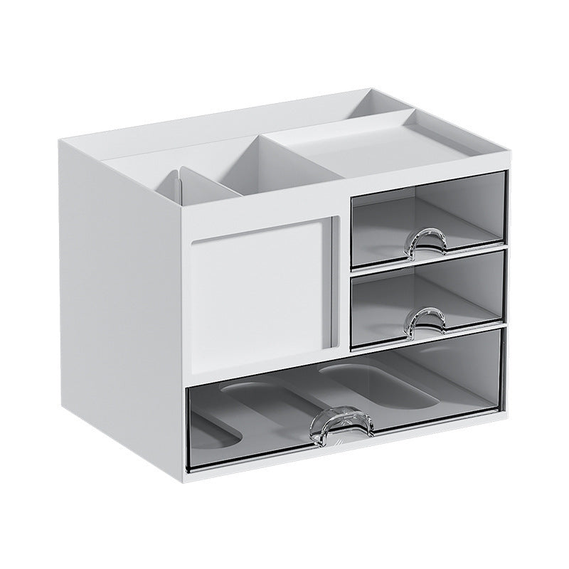 The desktop drawer of the storage box is transparent.