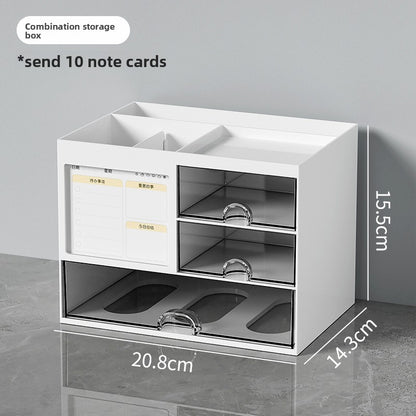 The desktop drawer of the storage box is transparent.