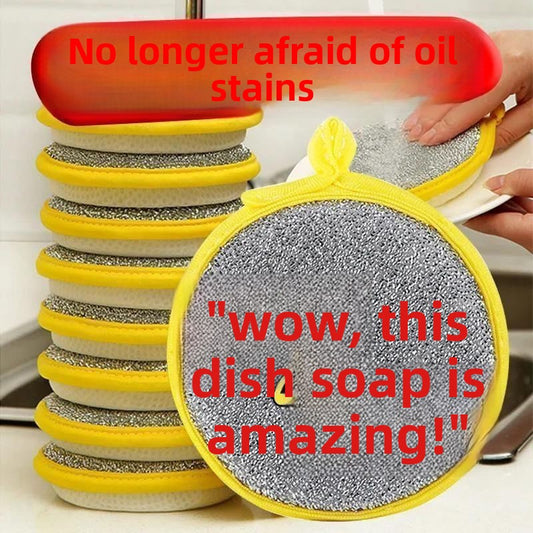 The dishwashing sponge doesn't stick to grease