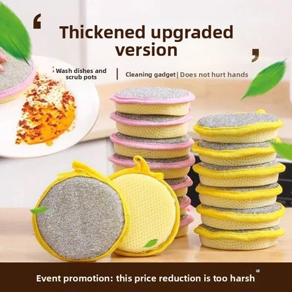 The dishwashing sponge doesn't stick to grease