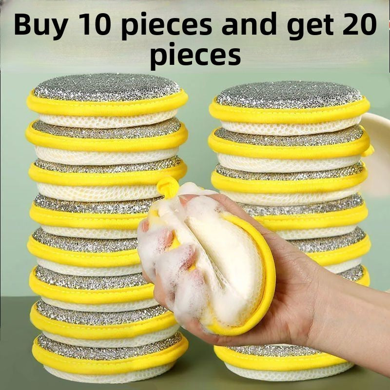 The dishwashing sponge doesn't stick to grease