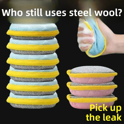 The dishwashing sponge doesn't stick to grease