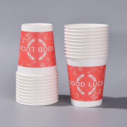 The disposable paper cups are thickened