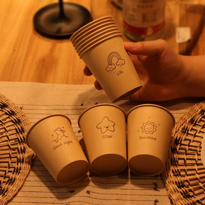 The disposable paper cups are thickened