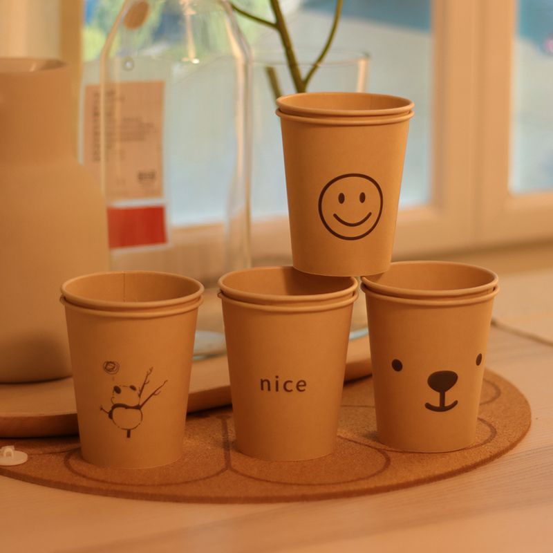 The disposable paper cups are thickened