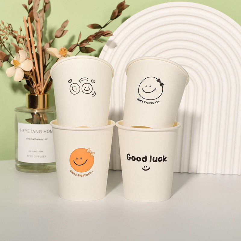 The disposable paper cups are thickened