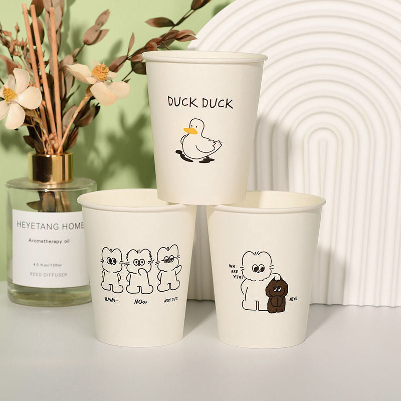 The disposable paper cups are thickened