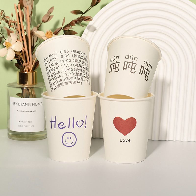 The disposable paper cups are thickened