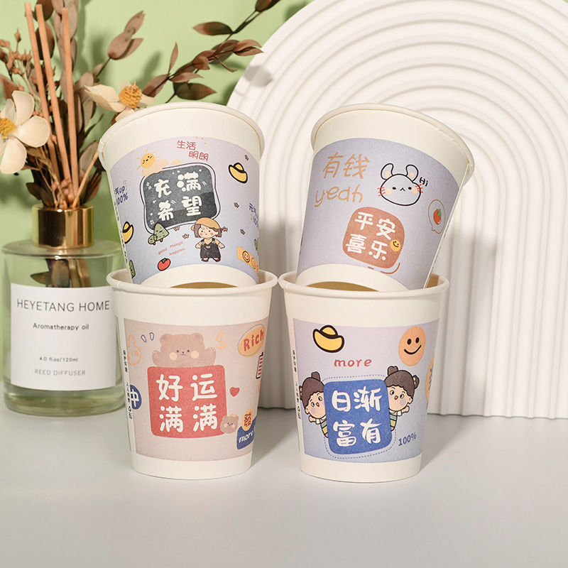 The disposable paper cups are thickened