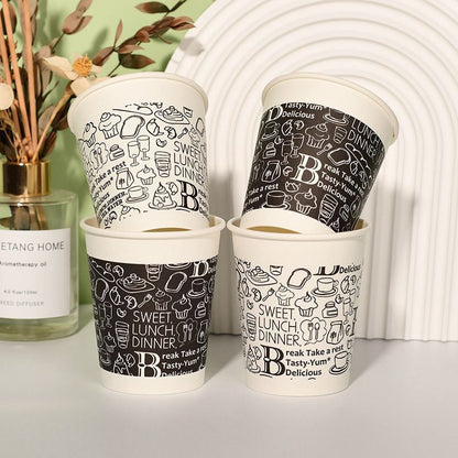 The disposable paper cups are thickened