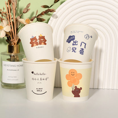 The disposable paper cups are thickened