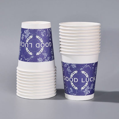 The disposable paper cups are thickened