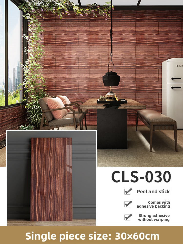 The imitation tiles are pasted with marble wall skirts