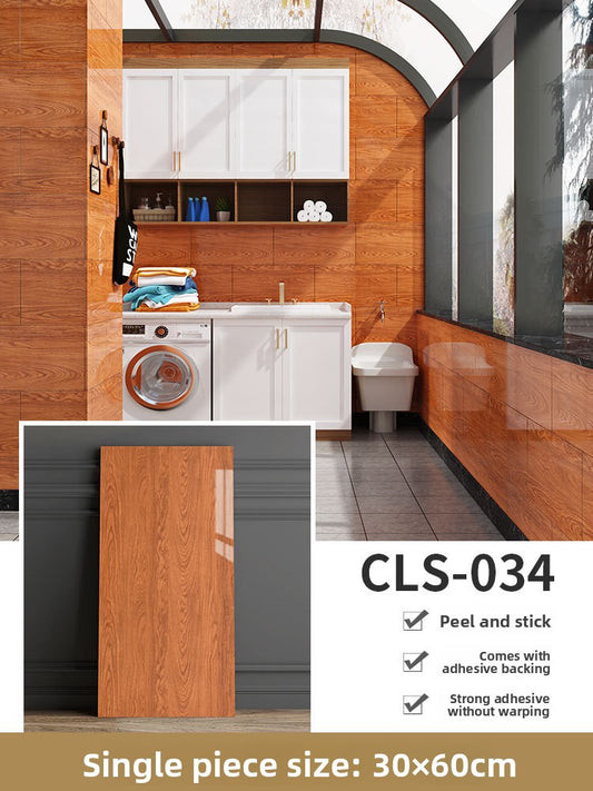 The imitation tiles are pasted with marble wall skirts