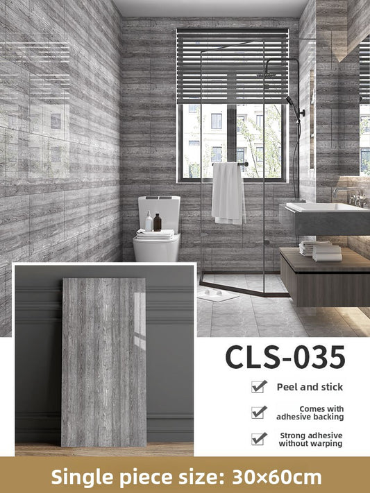The imitation tiles are pasted with marble wall skirts