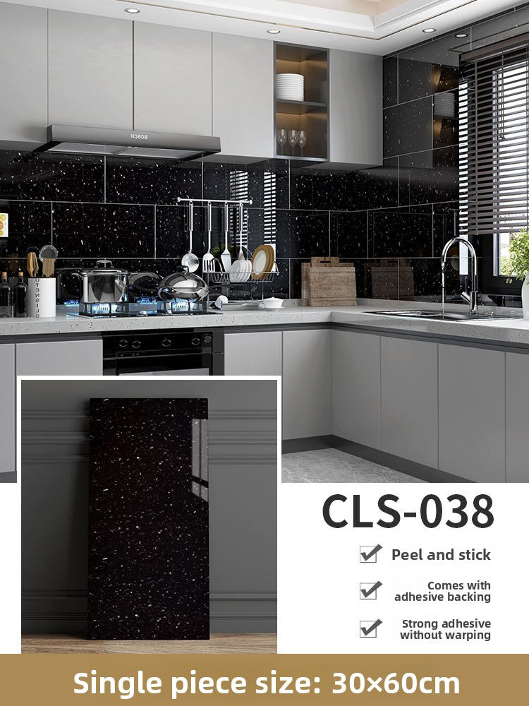 The imitation tiles are pasted with marble wall skirts