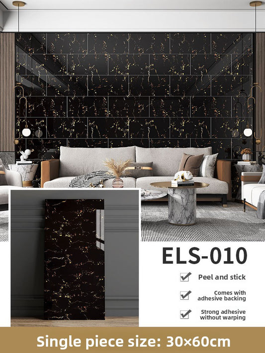 The imitation tiles are pasted with marble wall skirts