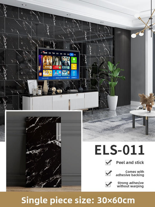 The imitation tiles are pasted with marble wall skirts