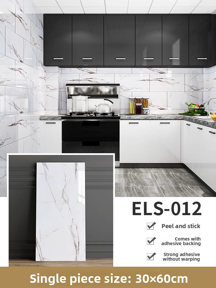 The imitation tiles are pasted with marble wall skirts